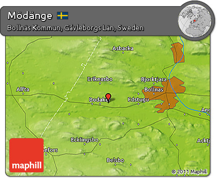 Physical 3D Map of Mödänge