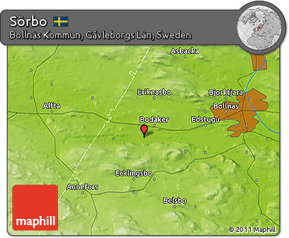 Physical 3D Map of Sörbo