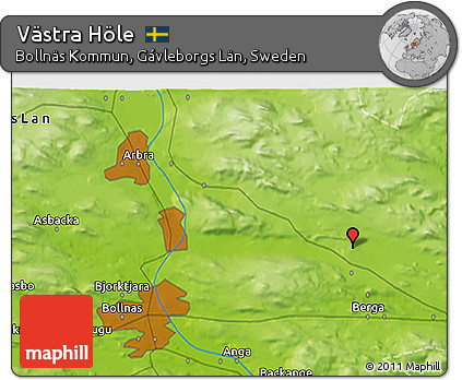 Physical 3D Map of Västra Höle