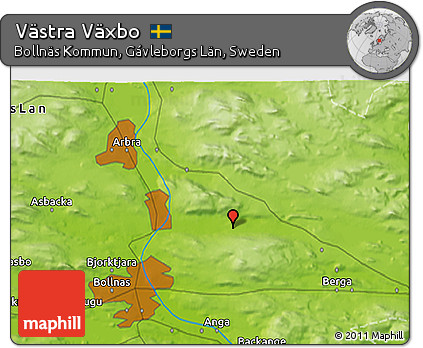 Physical 3D Map of Västra Växbo
