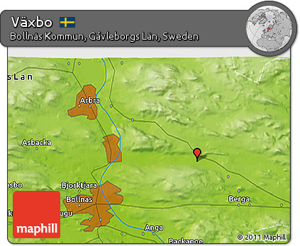 Physical 3D Map of Växbo
