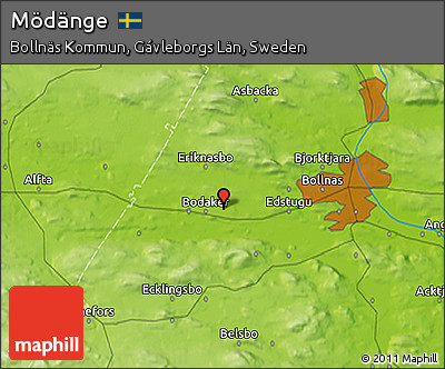 Physical 3D Map of Mödänge