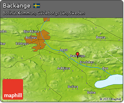 Physical 3D Map of Bäckänge