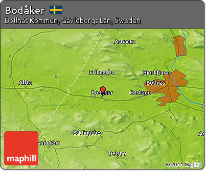 Physical 3D Map of Bodåker
