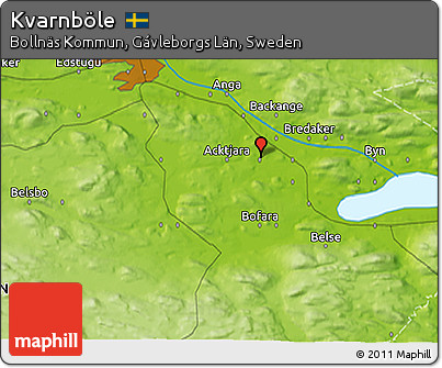 Physical 3D Map of Kvarnböle