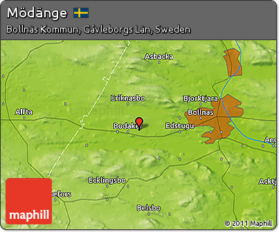 Physical 3D Map of Mödänge