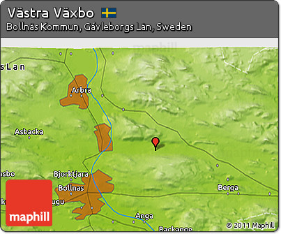 Physical 3D Map of Västra Växbo