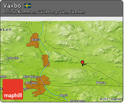 Physical 3D Map of Växbo