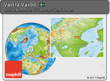 Physical Location Map of Västra Växbo