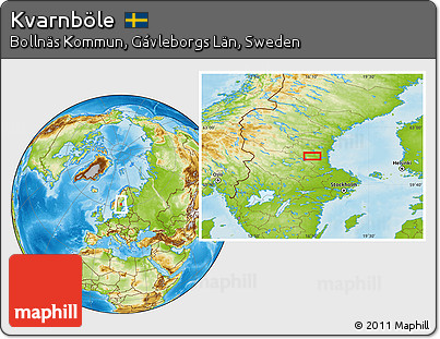 Physical Location Map of Kvarnböle