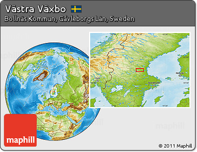 Physical Location Map of Västra Växbo