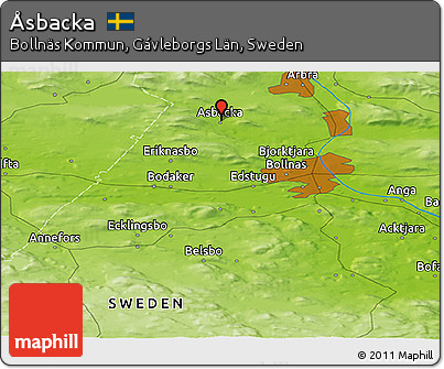 Physical Panoramic Map of Åsbacka