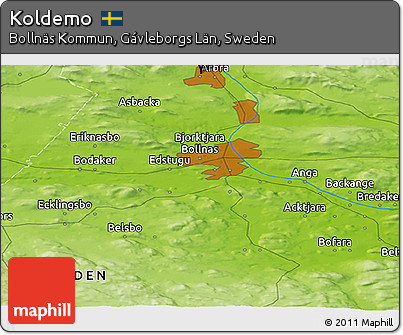 Physical Panoramic Map of Koldemo
