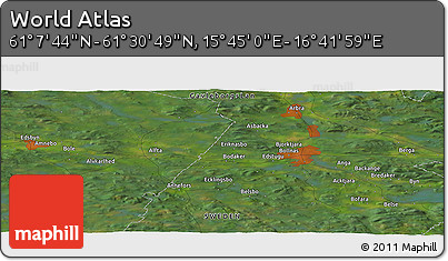 Satellite Panoramic Map of the Area around 61° 19' 16" N, 16° 13' 30" E