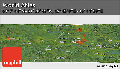 Satellite Panoramic Map of the Area around 61° 19' 16" N, 16° 13' 30" E