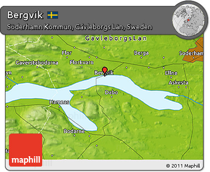 Physical 3D Map of Bergvik