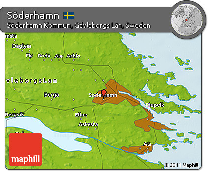 Physical 3D Map of Söderhamn