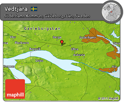 Physical 3D Map of Vedtjära