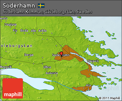 Physical 3D Map of Söderhamn