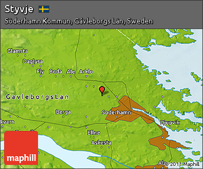 Physical 3D Map of Styvje