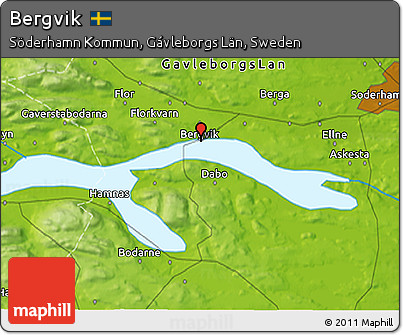 Physical 3D Map of Bergvik