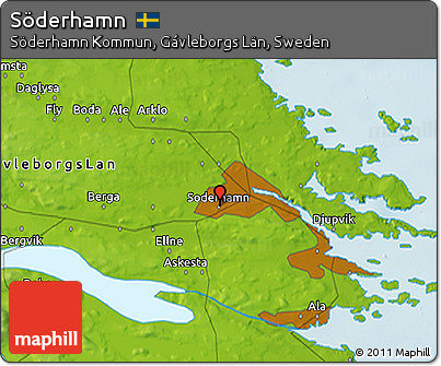Physical 3D Map of Söderhamn