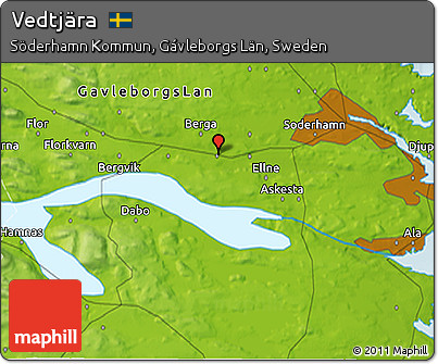Physical 3D Map of Vedtjära