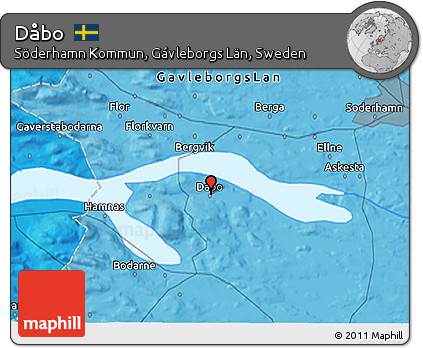 Political 3D Map of Dåbo