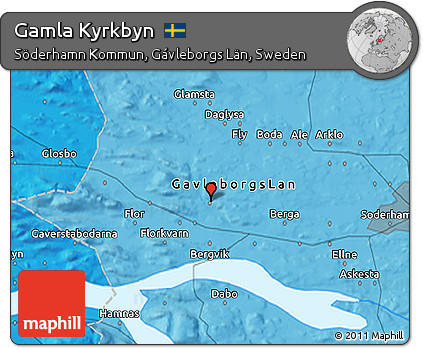 Political 3D Map of Gamla Kyrkbyn
