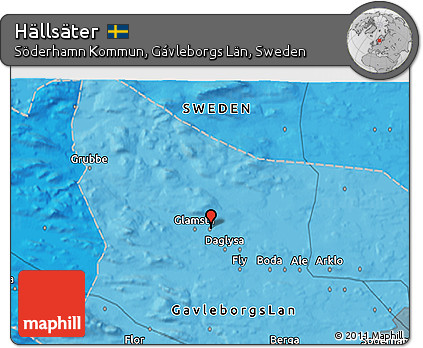 Political 3D Map of Hällsäter