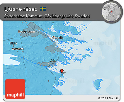 Political 3D Map of Ljusnenäset