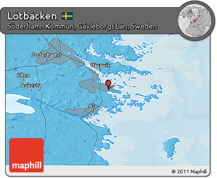 Political 3D Map of Lötbäcken