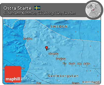 Political 3D Map of Östra Stärte