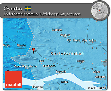 Political 3D Map of Överbo