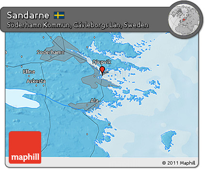 Political 3D Map of Sandarne