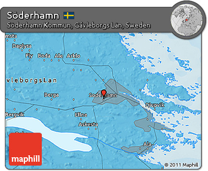 Political 3D Map of Söderhamn