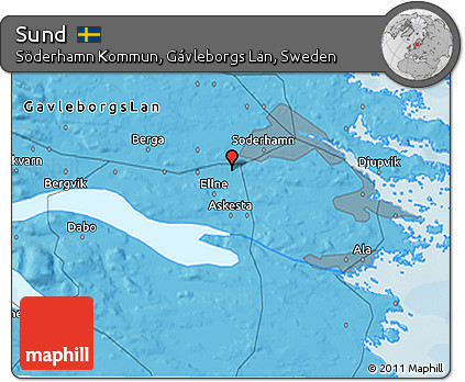 Political 3D Map of Sund
