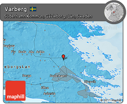 Political 3D Map of Varberg