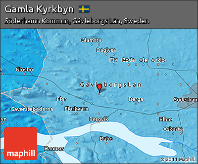Political 3D Map of Gamla Kyrkbyn