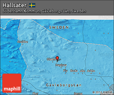 Political 3D Map of Hällsäter