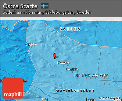 Political 3D Map of Östra Stärte
