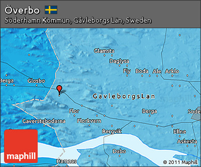 Political 3D Map of Överbo