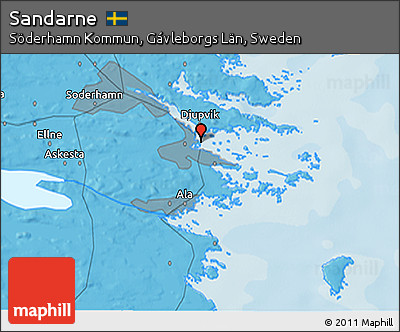 Political 3D Map of Sandarne