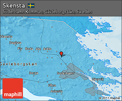 Political 3D Map of Skensta