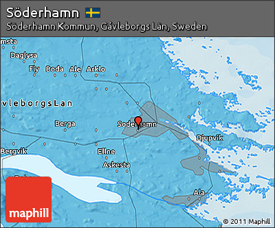 Political 3D Map of Söderhamn