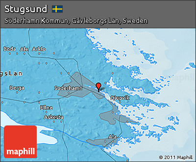 Political 3D Map of Stugsund