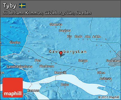 Political 3D Map of Tyby