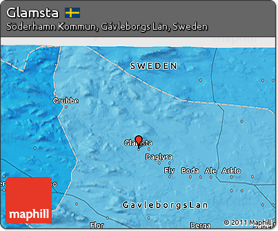 Political 3D Map of Glamsta