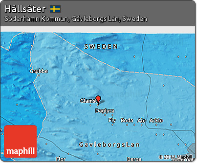 Political 3D Map of Hällsäter