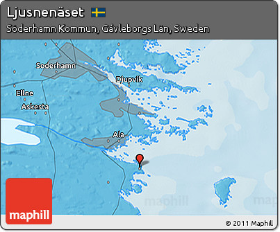 Political 3D Map of Ljusnenäset